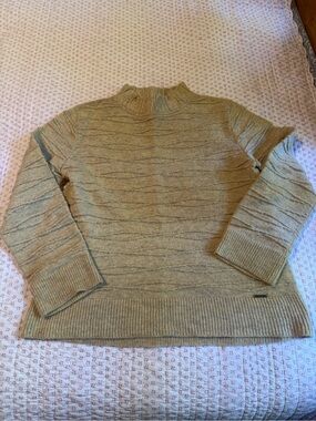 Kuna Mock Neck Knit Sweater in Light Tan 100% Baby Alpaca Size M
